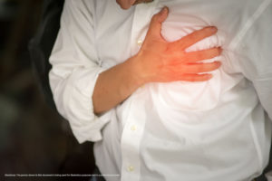 person with chest pain